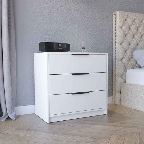 Kaia 3 Drawers Dresser, Superior Top -White - Particle Board - Particle Board - Modern - Not Specified - Not Specified - Not Specified - Bedroom