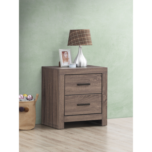 Brantford Barrel Oak 2-Drawer Nightstand - MDF - Farmhouse - 2 Drawers - Drawers - Rectangle - Bedroom