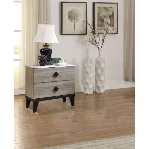 NIGHTSTAND in Cream Oak (Rustic Accents) - Light Brown - Wood - Not Specified - Not Specified - Not Specified - Not Specified