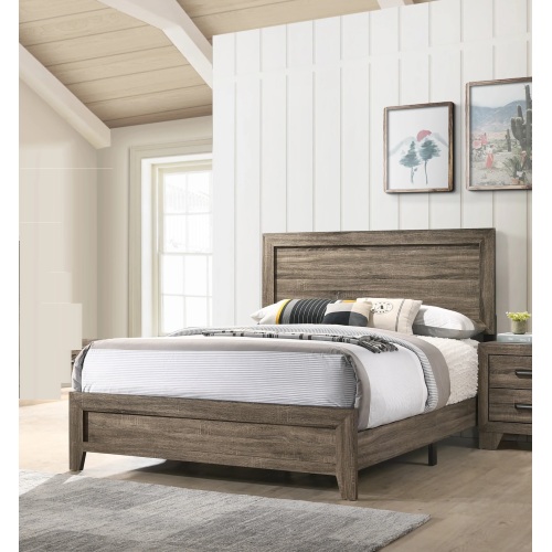 Grey Finish Fabric 1pc Full Size Panel Bed Beautiful Wooden Bedroom Furniture Contemporary Style - Not Specified - Not Specified - Not Specified - Bed Frame - Box Spring Required - Not Specified - Not Specified - Not Specified - Not Specified
