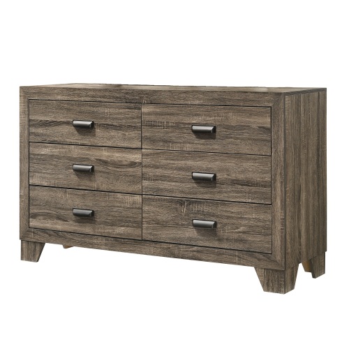 1pc Contemporary 6-Drawer Storage Dresser Metal Hardware Rustic Gray Rustic Finish Wooden Bedroom Furniture - Not Specified - Not Specified - Not Specified - Not Specified - Not Specified - Not Specified - Not Specified - Not Specified