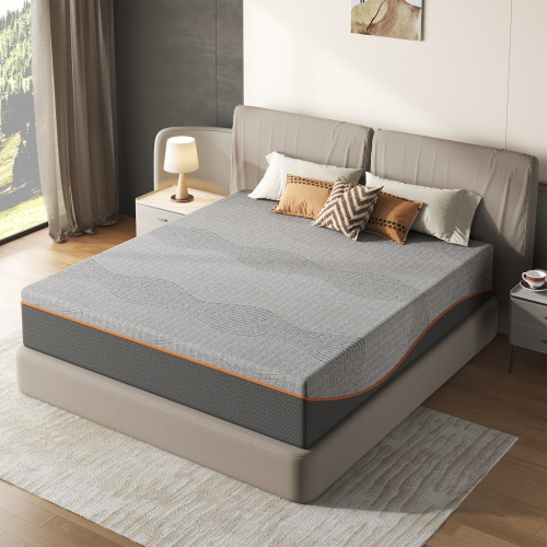 King Size Mattress,10 Inch Memory Foam Mattress, Fiberglass Free, Medium Feel, Breathable Cooling Layers, Certified Safe Materials - Black - 10" King